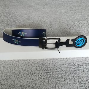 Scales Gear Men's Performance Fishing Belt Navy Tropical Marlin Waterproof O/S